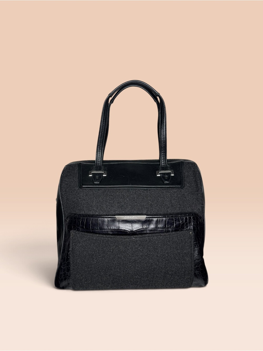 COACH Taylor Wool Croc Bowler Satchel F32818